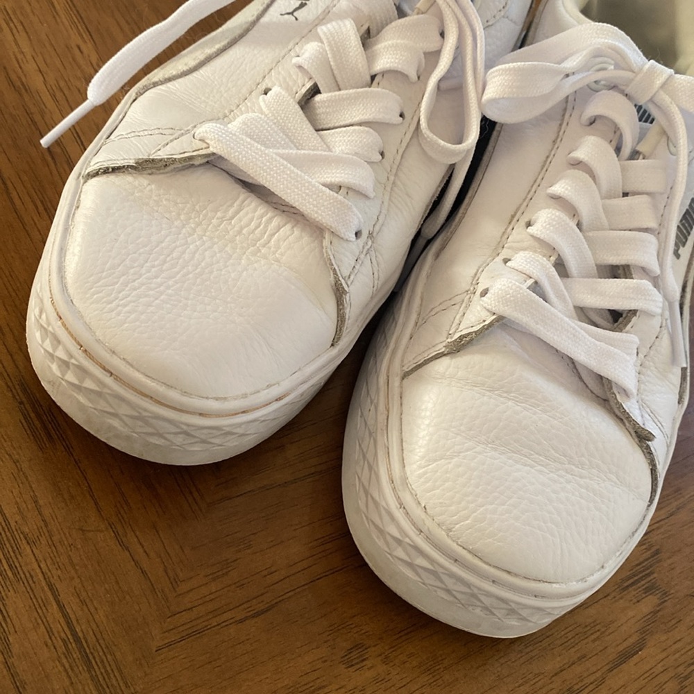 PUMA SMASH PLATFORM WHITE SNEAKERS - Picture 5 of 10
